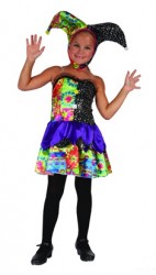 Imagen de DISFRAZ BUFON JESTER NIÑA 120-130cm.