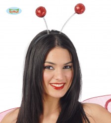 Imagen de DIADEMA BOLAS PURPURINA ROJA