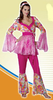Imagen de DISFRAZ MUJER HIPPIE ROSA T38/40