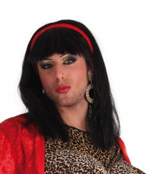 Imagen de PELUCA MELENA NEGRA CON FLEQUILLO