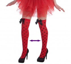 Imagen de MEDIAS ROJAS LUNARES NEGROS ADULTO